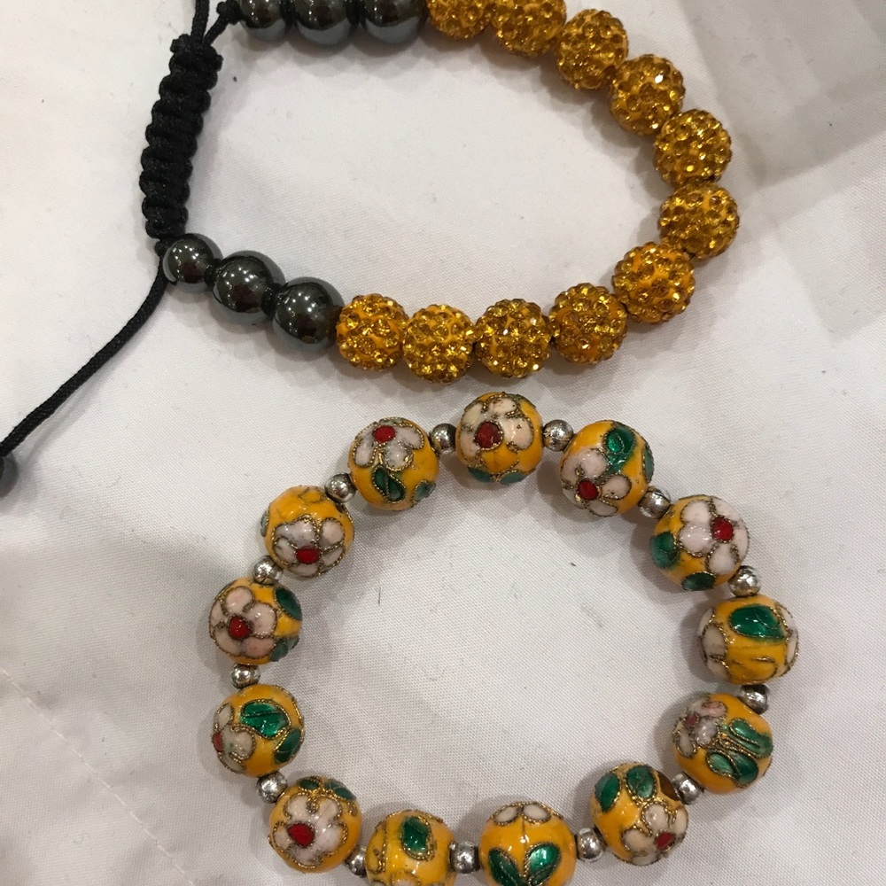 Adjustable Yellow Bead Bracelets - image 1